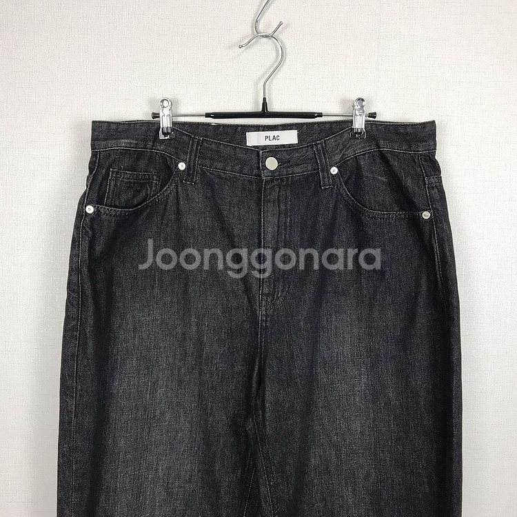 플랙 x 깡 와이드핏 흑청 데님 청바지 남성36--1