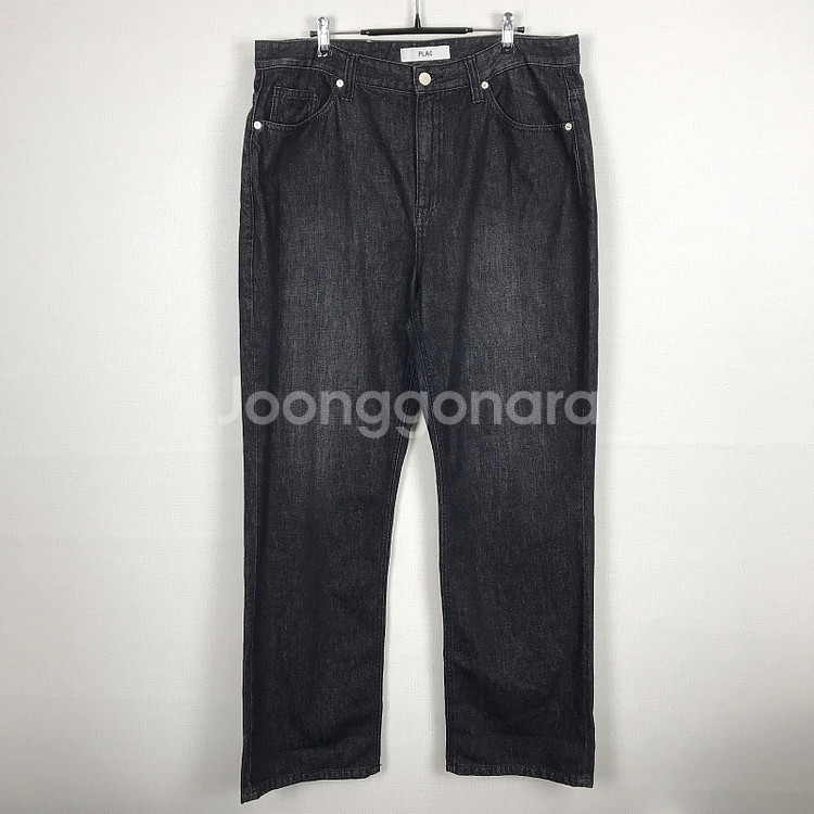 플랙 x 깡 와이드핏 흑청 데님 청바지 남성36--0