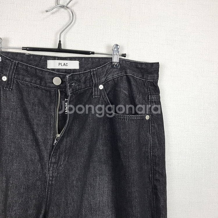 플랙 x 깡 와이드핏 흑청 데님 청바지 남성36--2