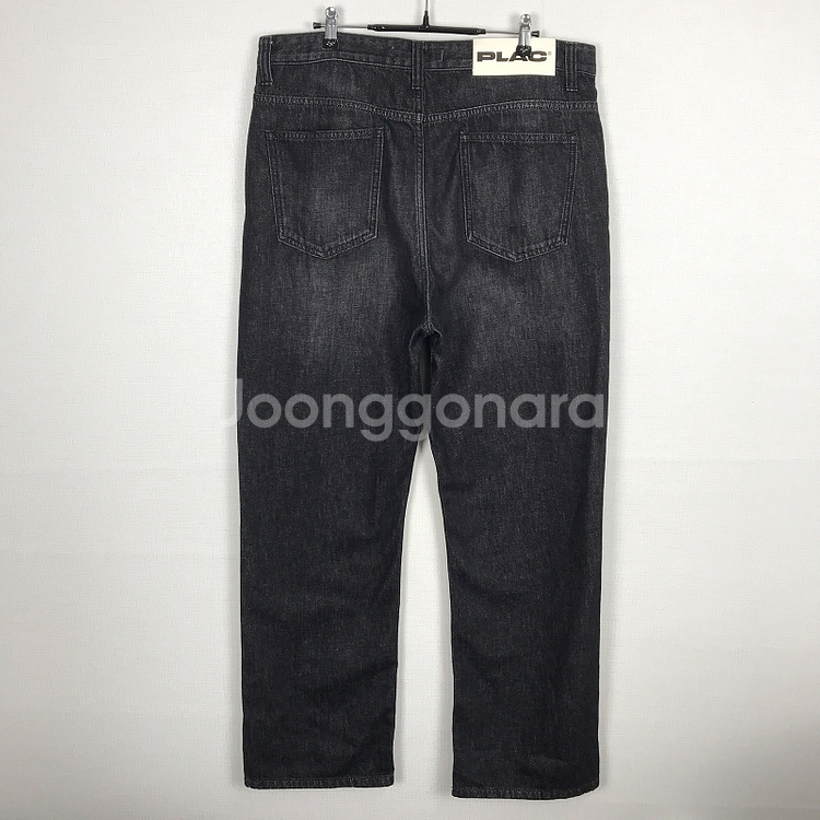 플랙 x 깡 와이드핏 흑청 데님 청바지 남성36--3