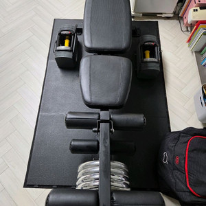 제너럴라인 벤치프레스, 바벨원판 10kg, 헬스장바닥재