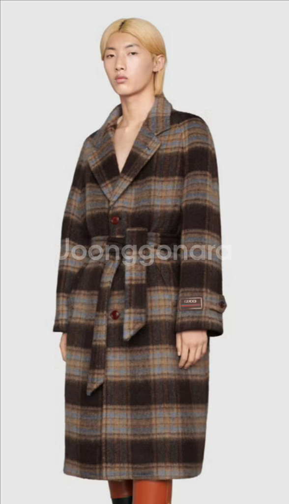 구찌 / 남성 울 체크코트 (최우식착용) / 52--1
