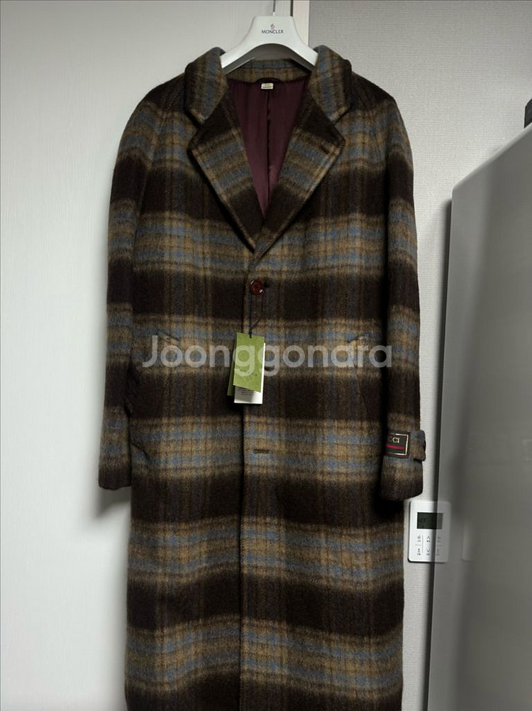 구찌 / 남성 울 체크코트 (최우식착용) / 52--2