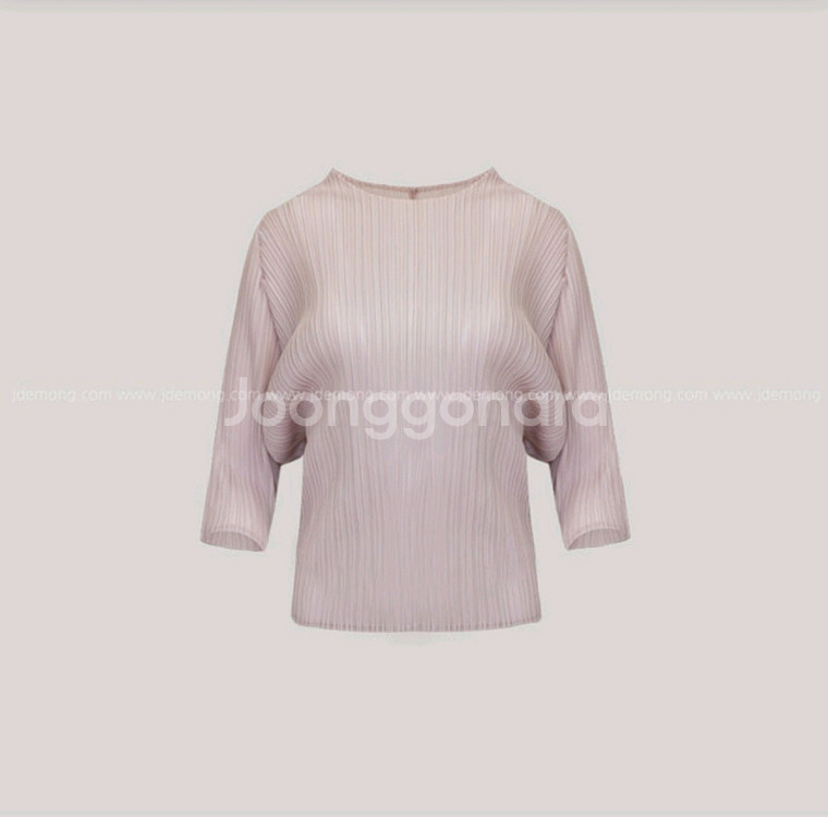 제이드몽 절개 가오리 플리츠탑 핑크베이지 새상품--0