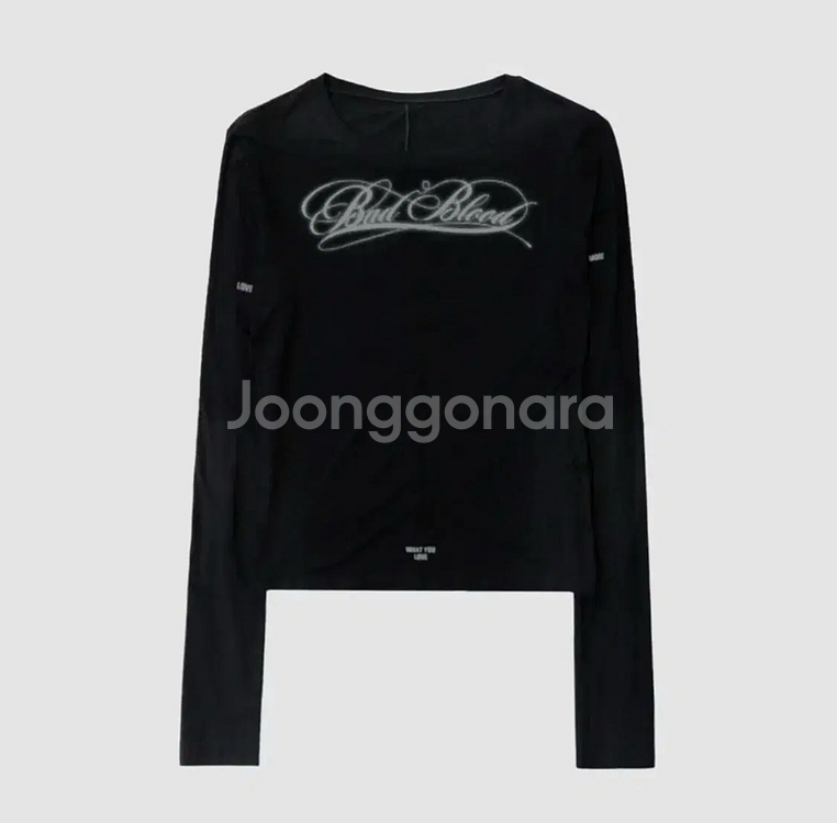 배드블러드 다크 클래식 스쿱넥 롱슬리브 블랙 라지 L--3