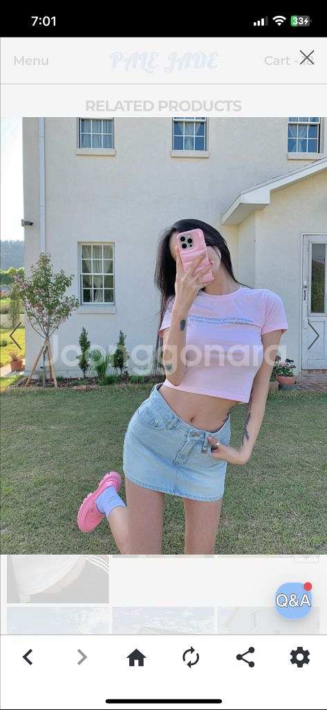 페일제이드 반팔 레터링 티셔츠 핑크--0