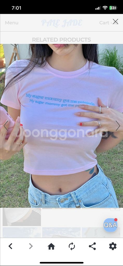 페일제이드 반팔 레터링 티셔츠 핑크--4