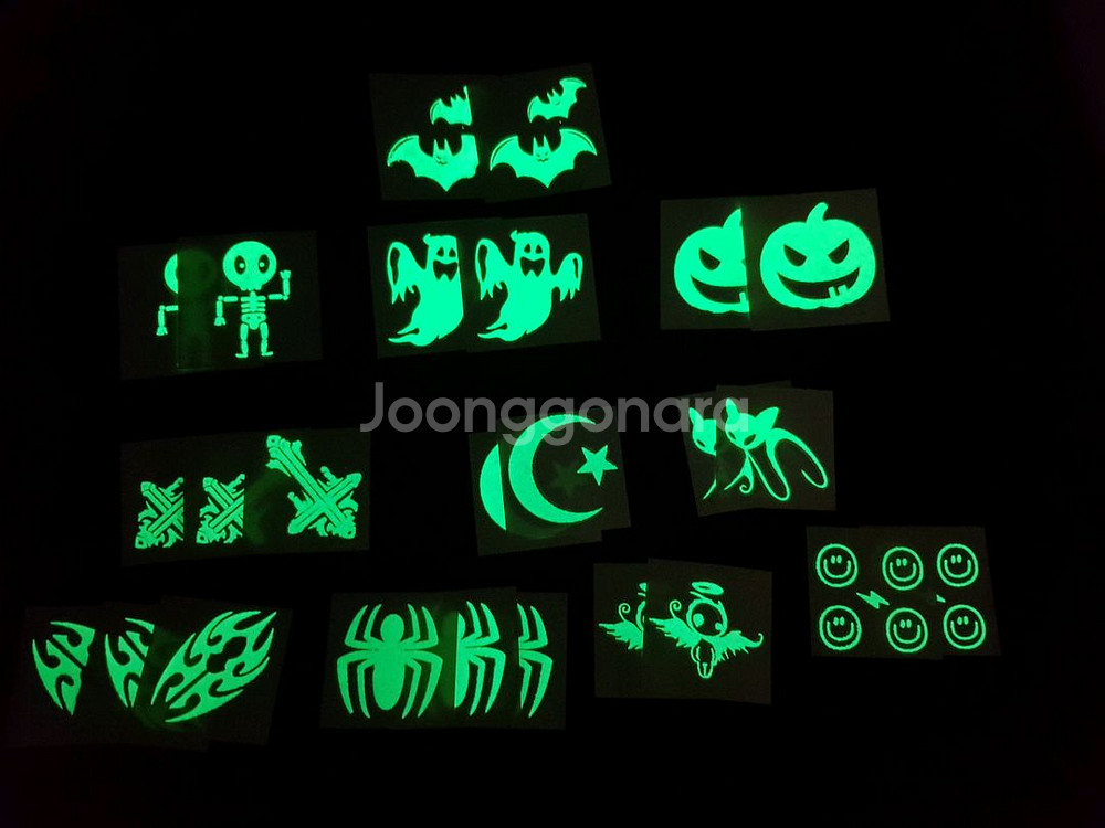 할로윈 셀프타투 야광스티커 10장 랜덤 1세트--1