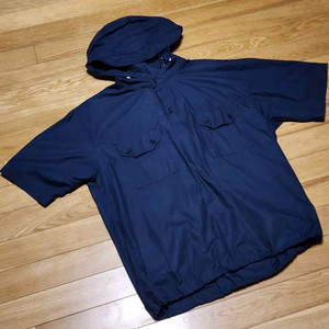 [블루선플라워] 플레인 스냅 후드 바람막이 반팔 셔츠