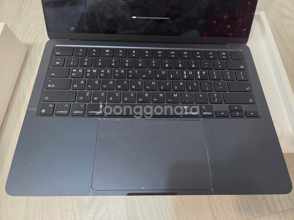 맥북에어 13 M2 256gb/8gb램 미드나이트 풀박--6