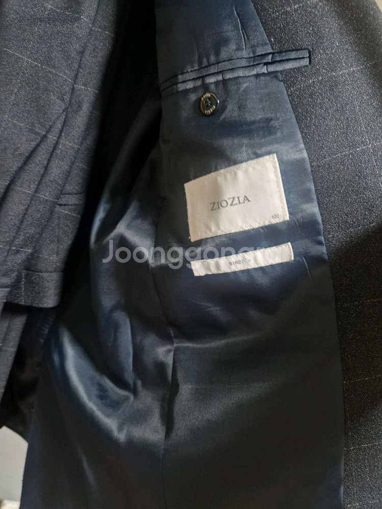 지오지아 다크네이비 체크정장--1