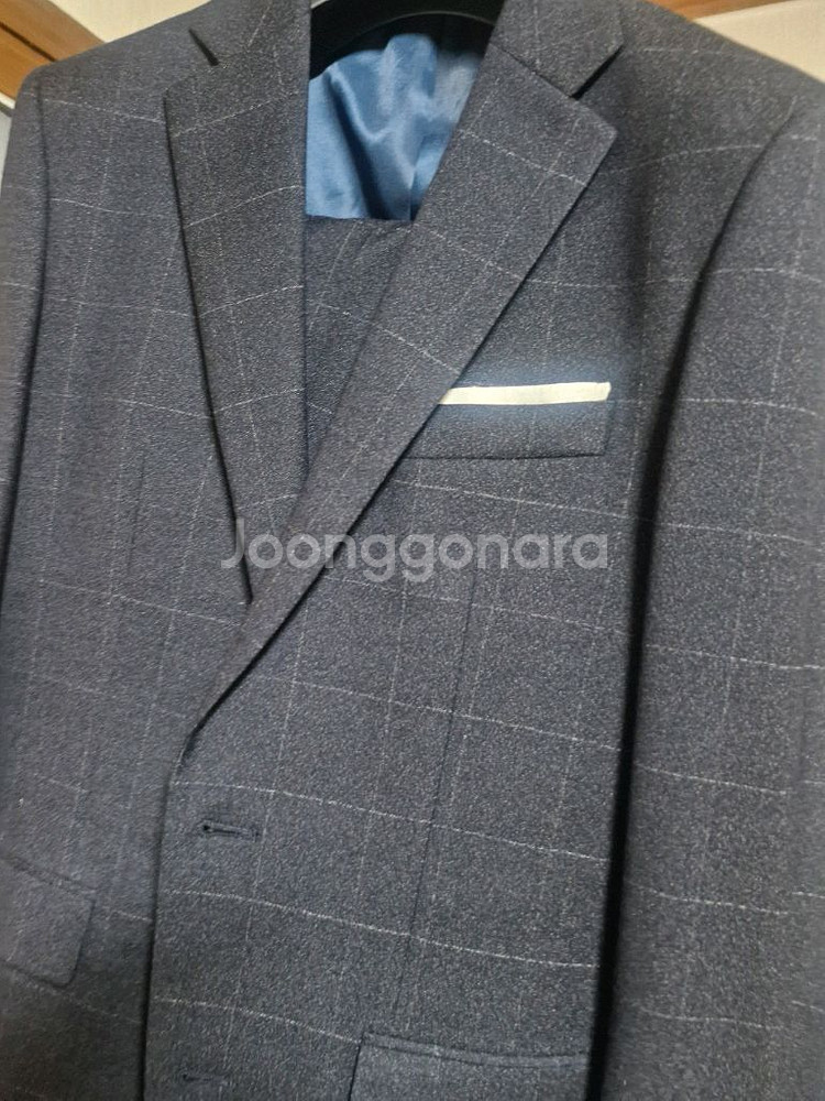 지오지아 다크네이비 체크정장--3