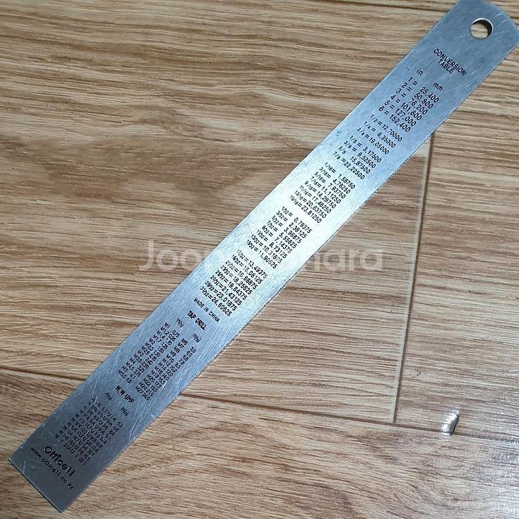 압화 투명자 & 스테인리스 스틸자 15cm--4