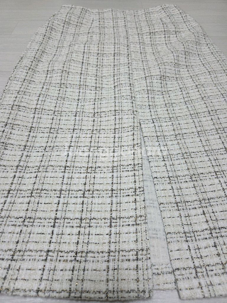 체크 트위드 스커트(약 26인치)--1