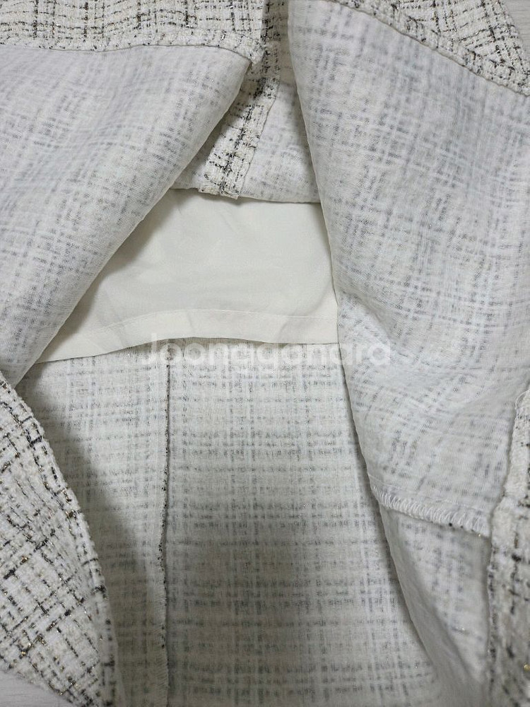 체크 트위드 스커트(약 26인치)--4