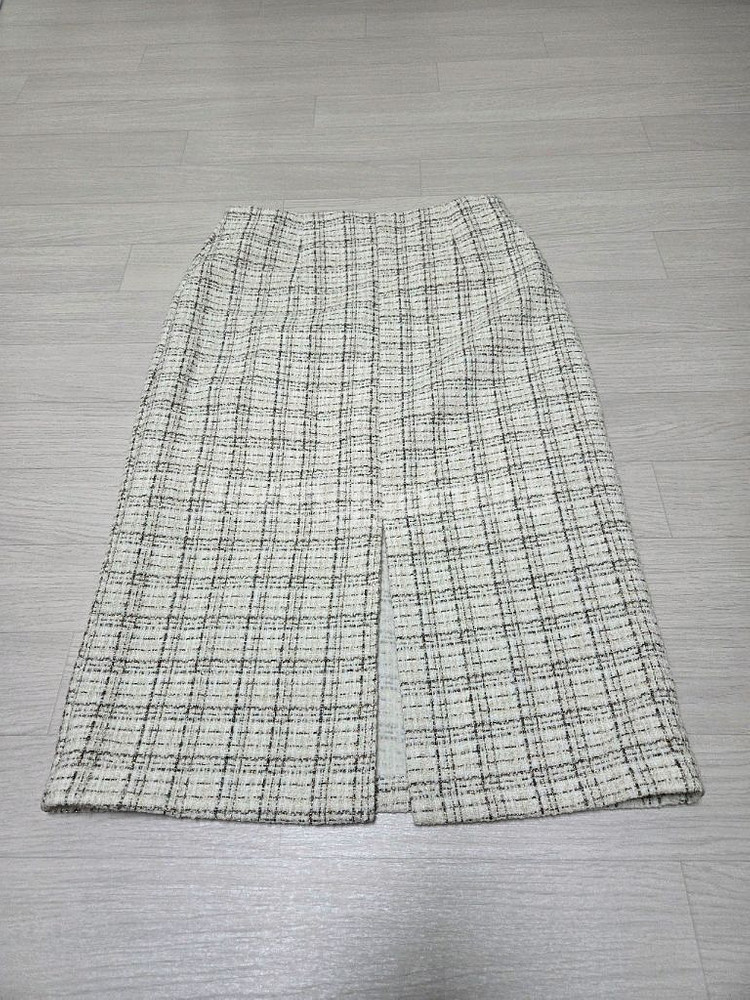체크 트위드 스커트(약 26인치)--2