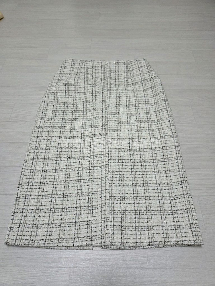 체크 트위드 스커트(약 26인치)--6