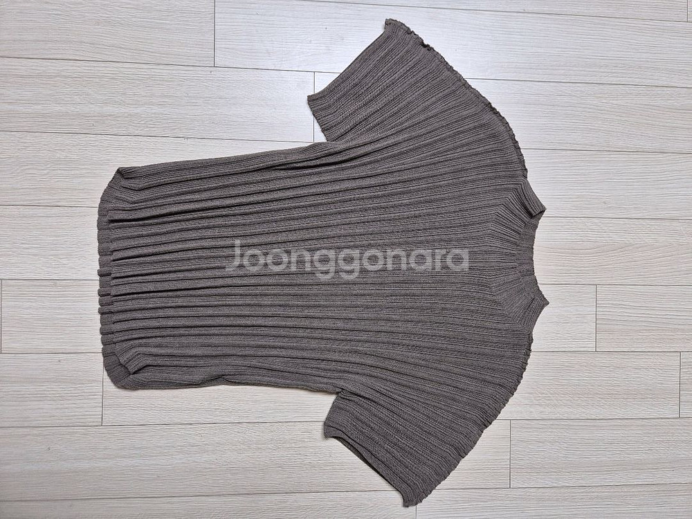 타임 램스 울 플리츠 모크넥 니트 탑 25fw--2