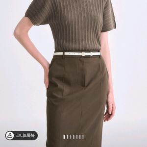 타임 램스 울 플리츠 모크넥 니트 탑 25fw