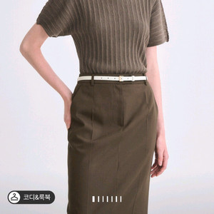 타임 램스 울 플리츠 모크넥 니트 탑 25fw