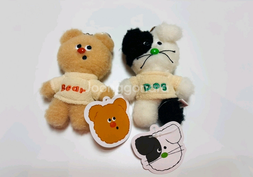 스탠딩 강쥐+고미 인형 키링 세트--0