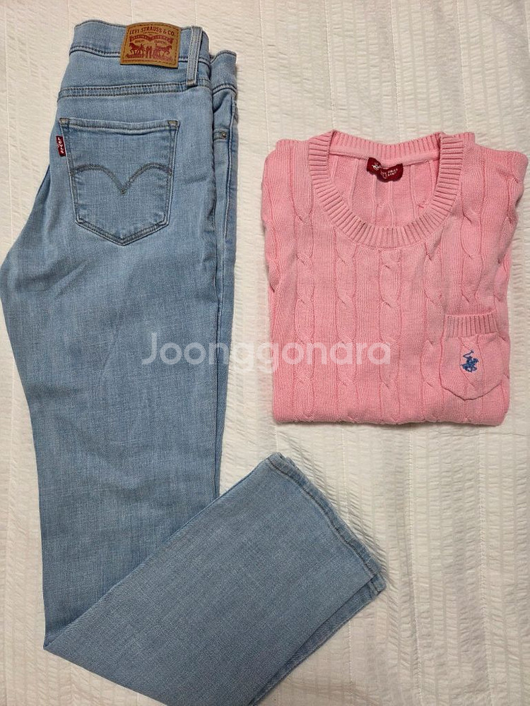 베버리힐즈 핑크 케이블니트 (100)--0