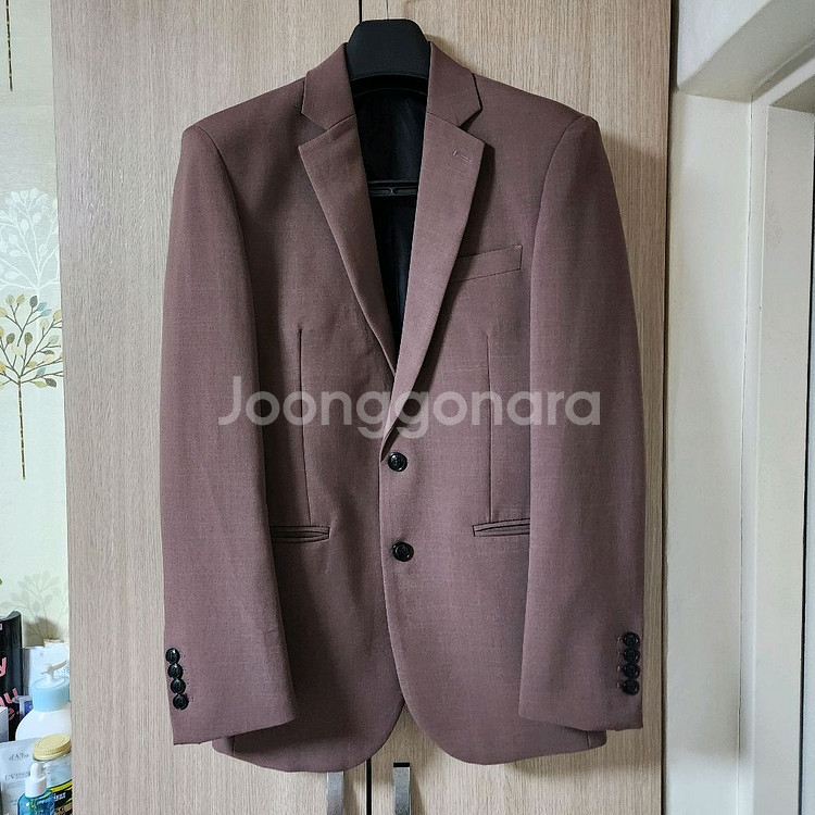 팥죽색 남성 슈트 세트--0