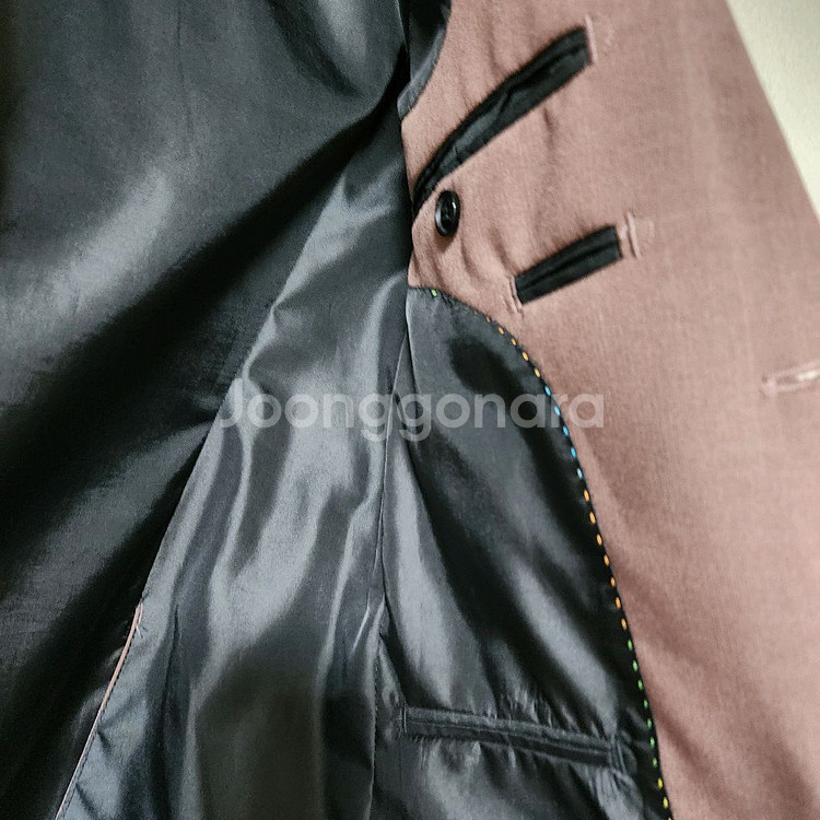 팥죽색 남성 슈트 세트--5