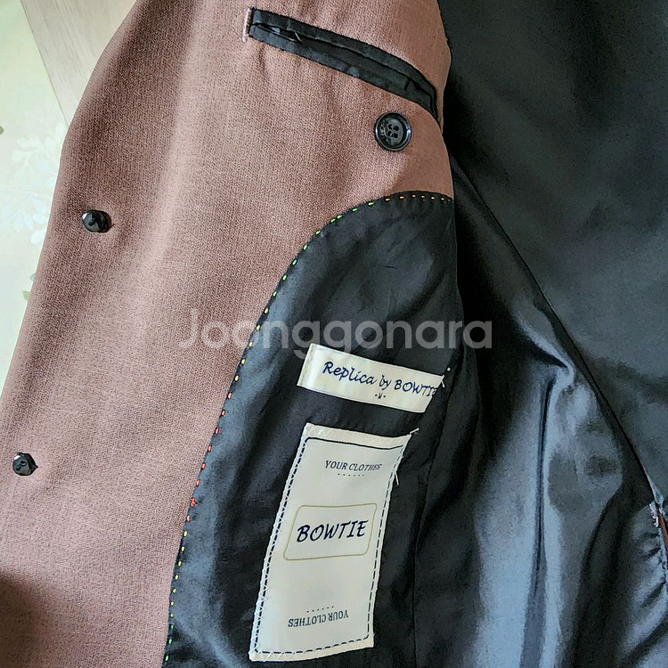 팥죽색 남성 슈트 세트--4