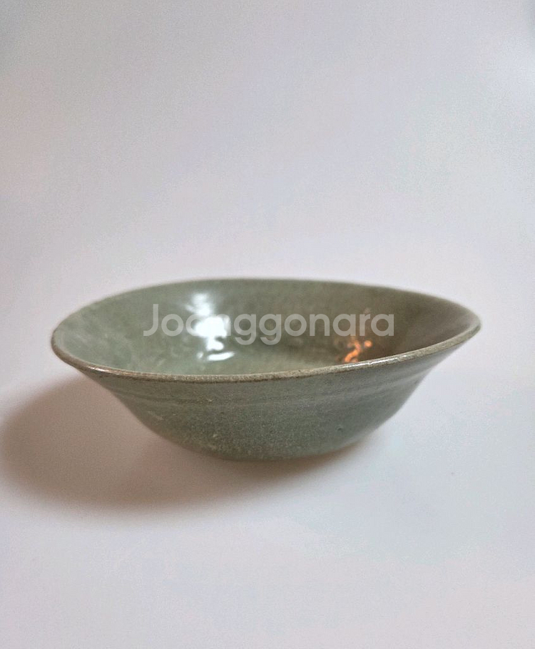 고미술품 고려청자 양각 화문 소다완 진품보증--0