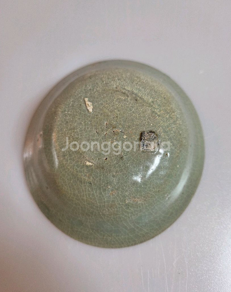 고미술품 고려청자 양각 화문 소다완 진품보증--3