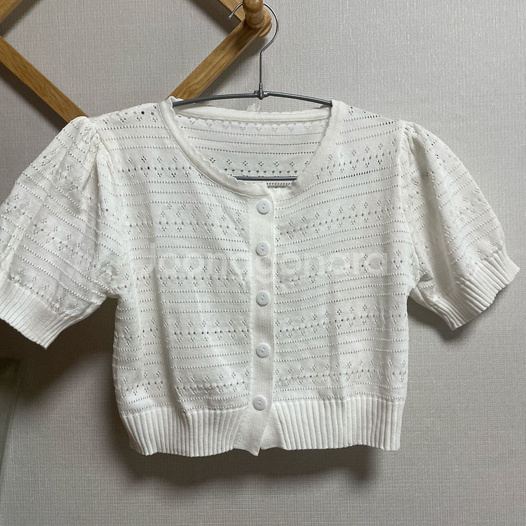 퍼프 크롭 반팔--0