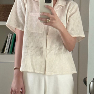 Ged 게드 레이시 하프 셔츠