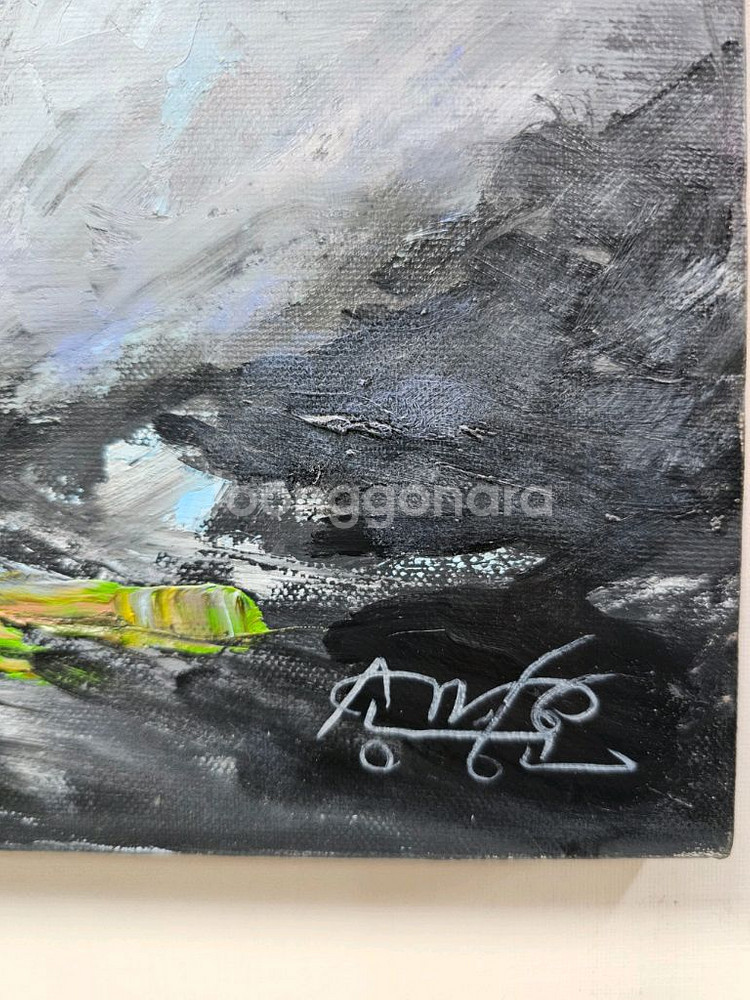 (원화) 8호 캔버스 유화그림 화병속의 꽃--2