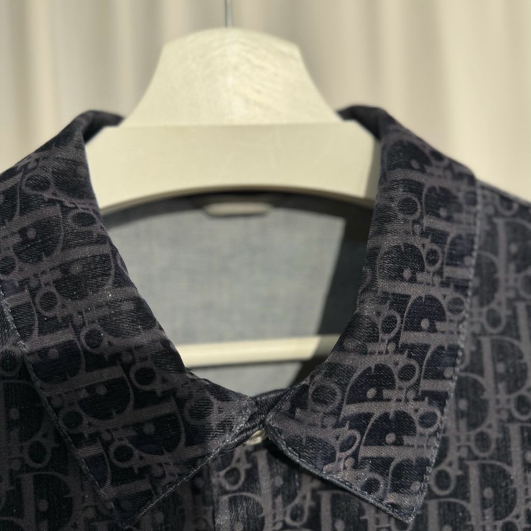 (50)디올 오블리크 벨벳 데님 셔츠 자켓--2