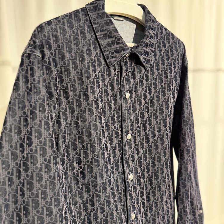 (50)디올 오블리크 벨벳 데님 셔츠 자켓--1