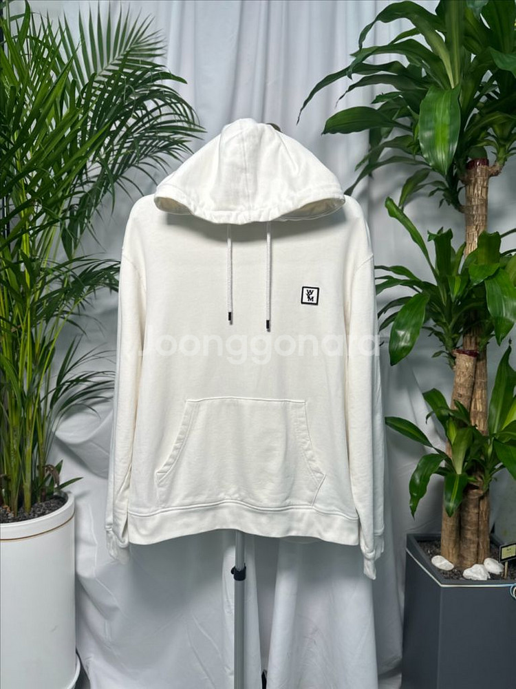 (48)우영미 백로고 후드티 화이트--2