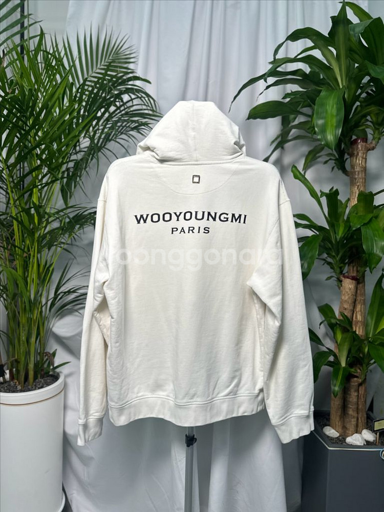 (48)우영미 백로고 후드티 화이트--3