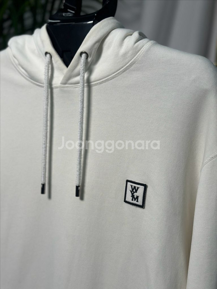 (48)우영미 백로고 후드티 화이트--1