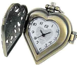 새 동색 하트 회중 시계 쥬얼리 기념 생일선물 기념품--4
