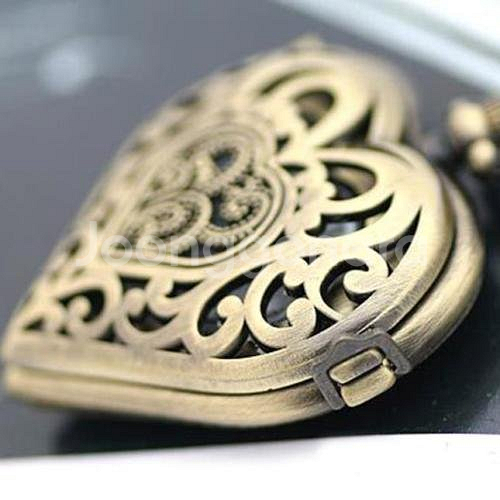 새 동색 하트 회중 시계 쥬얼리 기념 생일선물 기념품--5