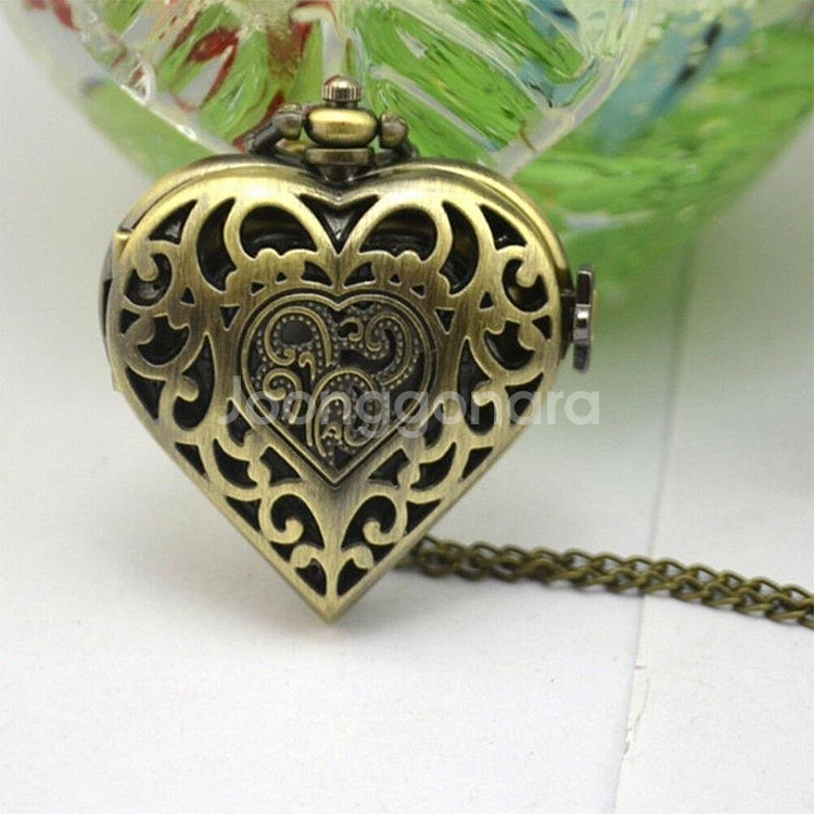 새 동색 하트 회중 시계 쥬얼리 기념 생일선물 기념품--3