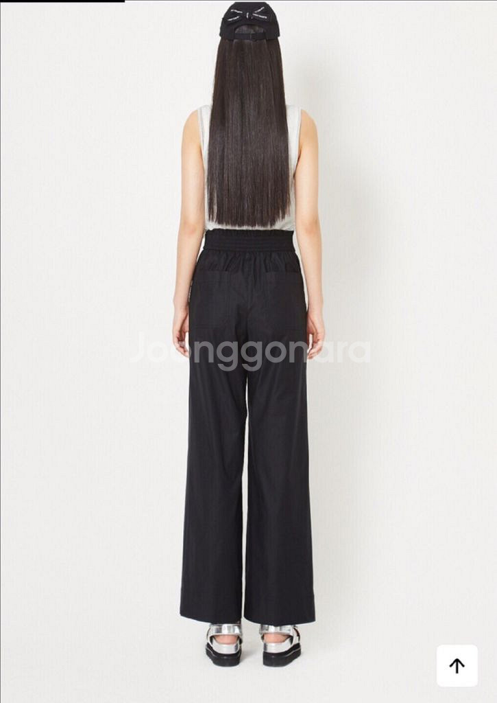 럭키슈에뜨 밴딩 벨티드 와이드 팬츠 36--2