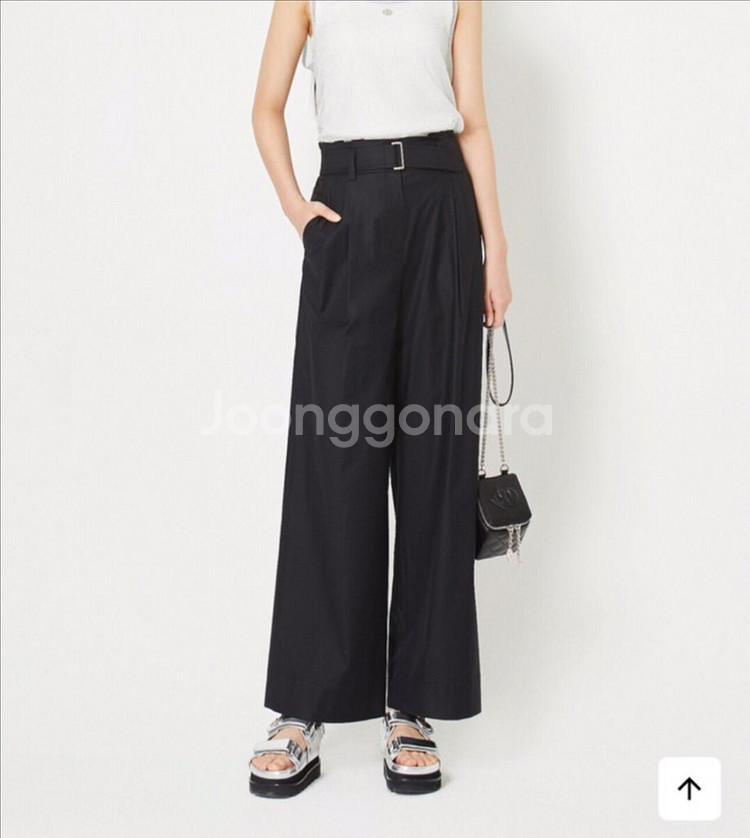 럭키슈에뜨 밴딩 벨티드 와이드 팬츠 36--0