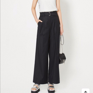 럭키슈에뜨 밴딩 벨티드 와이드 팬츠 36