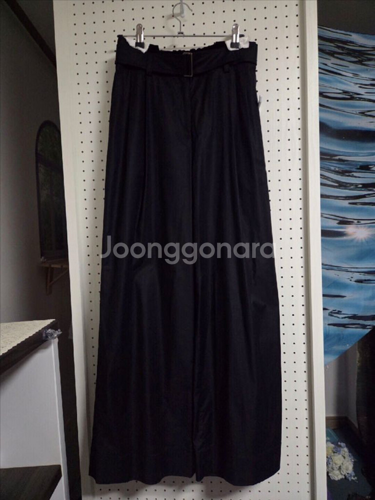 럭키슈에뜨 밴딩 벨티드 와이드 팬츠 36--6