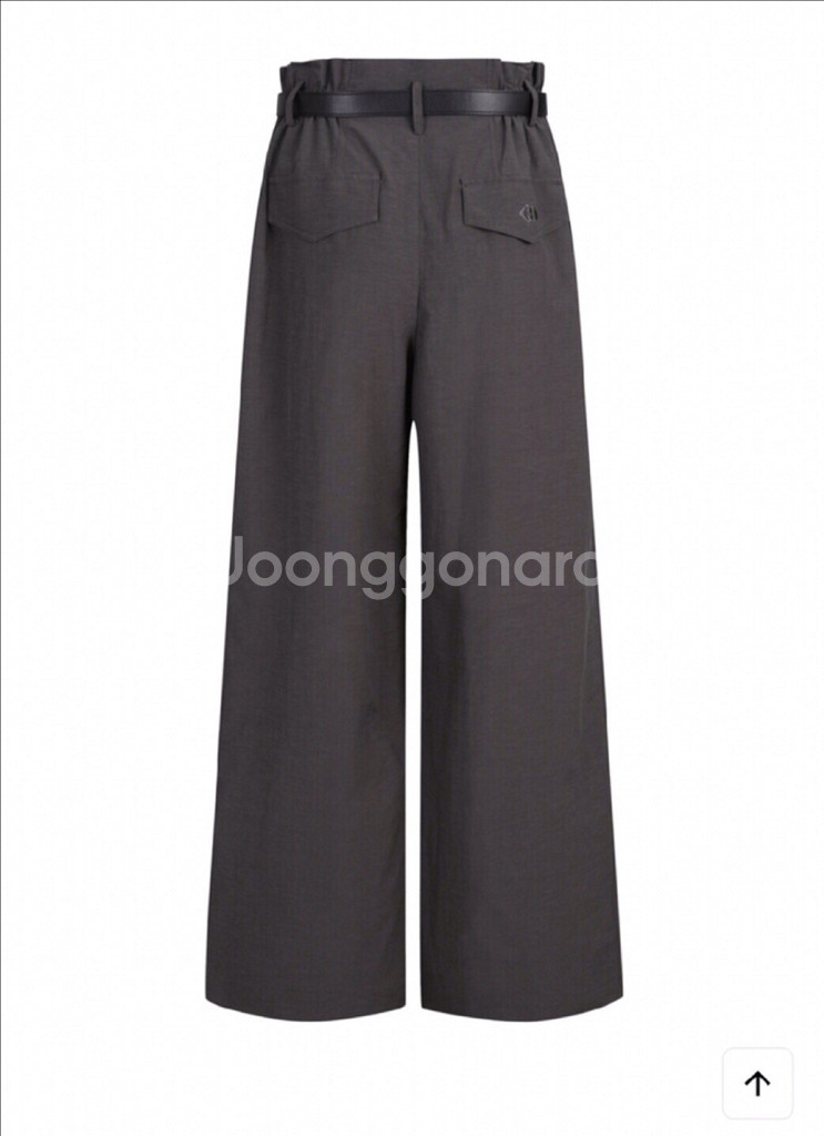 럭키슈에뜨 벨트 사이드 밴딩 와이드 팬츠 36--4