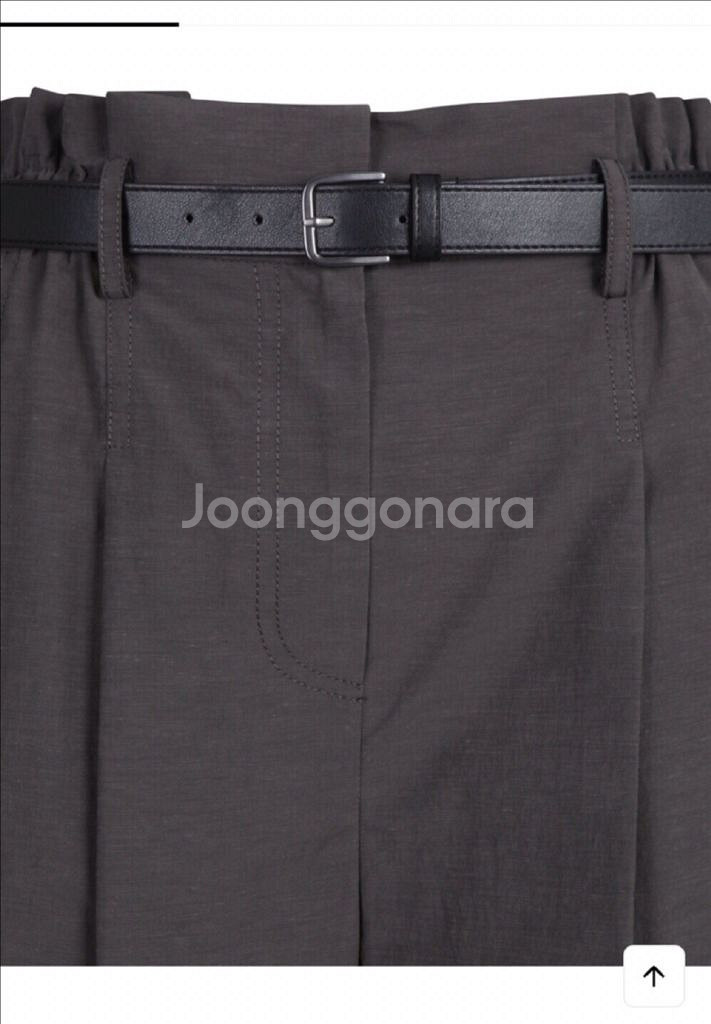 럭키슈에뜨 벨트 사이드 밴딩 와이드 팬츠 36--5