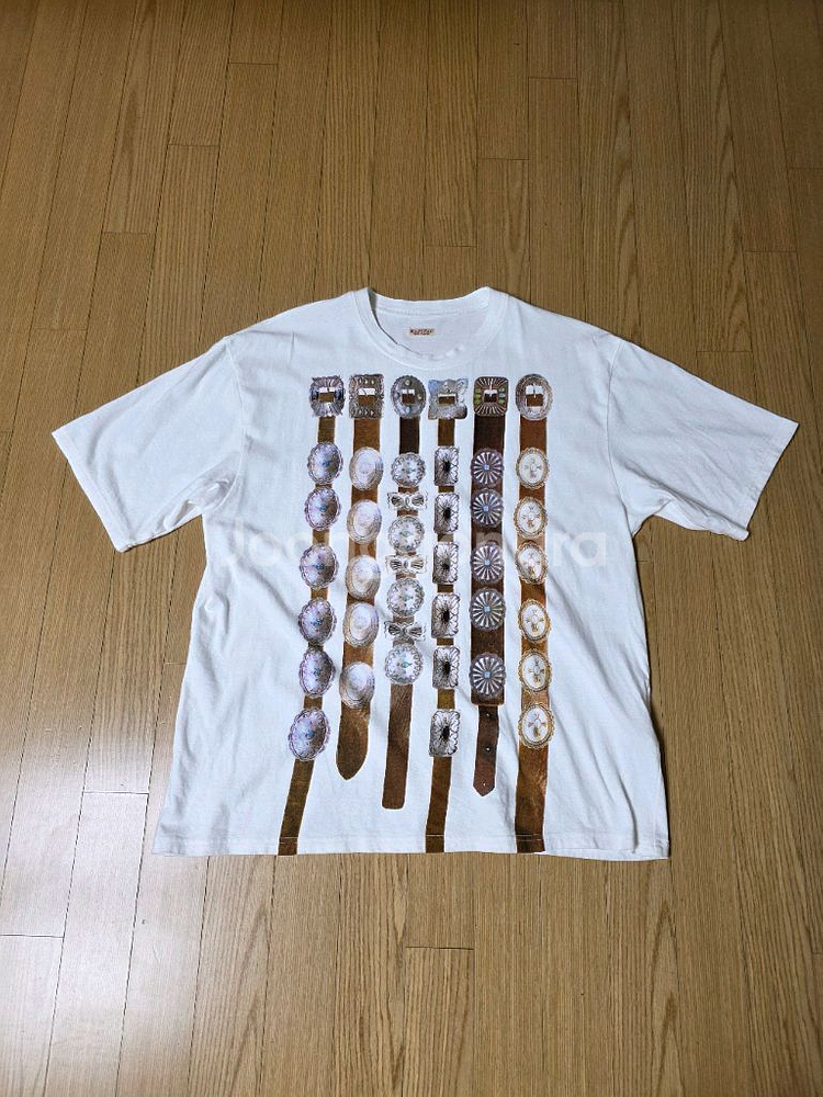 캐피탈 콘초 벨트 20 크루 티셔츠 화이트 XL 사이즈--1