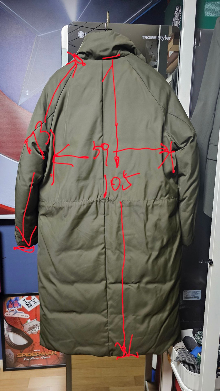 띠어리 남자 롱패딩 S(95-100)사이즈 팝니다.--1